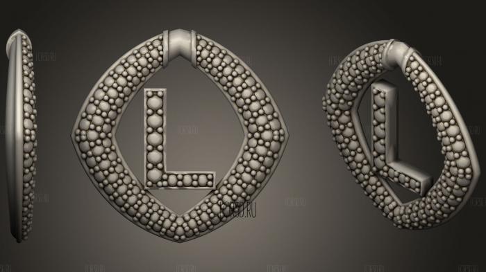 Jewelry Pendant With Letter L19 stl model for CNC