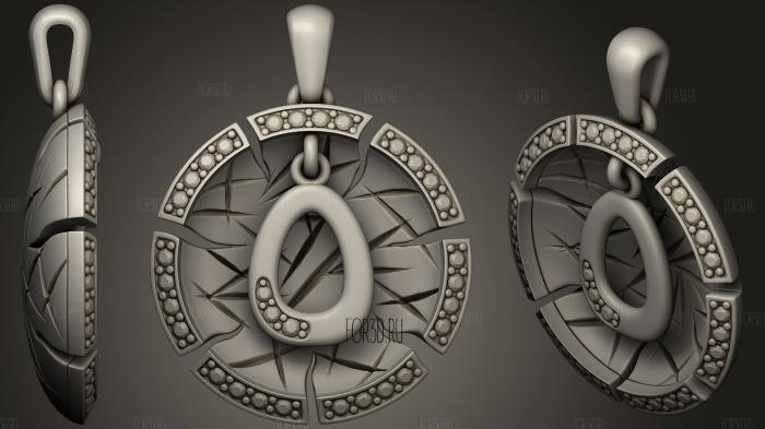 Jewelry Pendant With Letter O stl model for CNC
