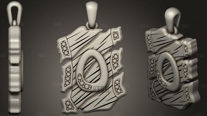 Jewelry Pendant With Letter O 2 stl model for CNC