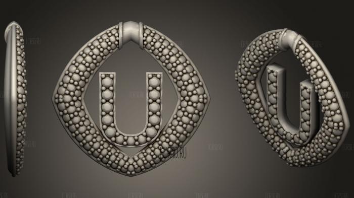 Jewelry Pendant With Letter U 3d stl модель для ЧПУ