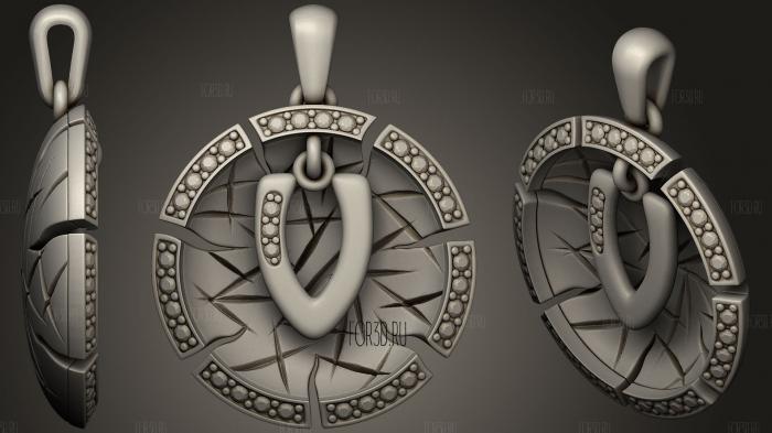 Jewelry Pendant With Letter V 2 stl model for CNC