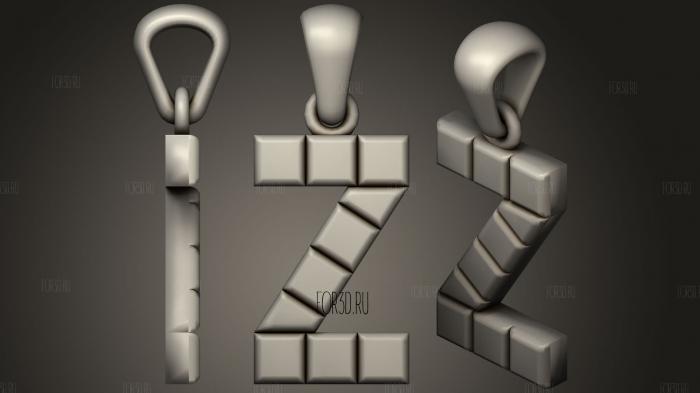 Jewelry Pendant With Letter Z 3 3d stl модель для ЧПУ