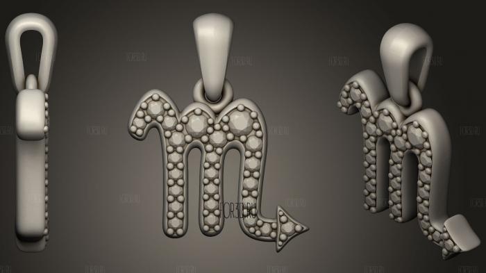 Jewelry Scorpio Zodiac Children Pendant 3d stl модель для ЧПУ