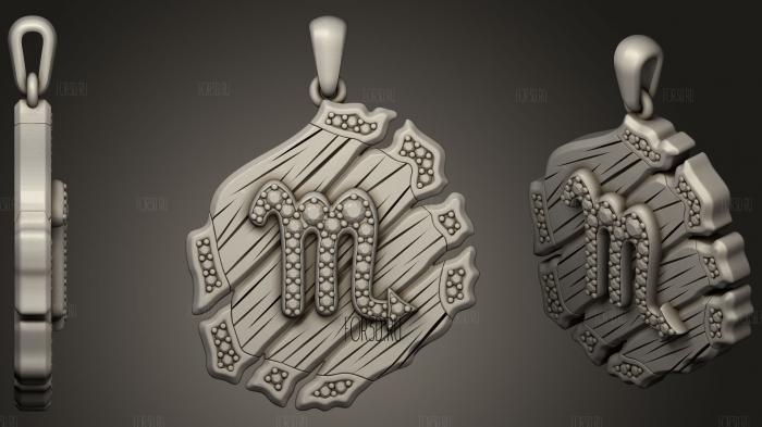 Jewelry Scorpio Zodiac Pendant stl model for CNC
