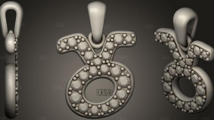 Jewelry Taurus Zodiac Children Pendant stl model for CNC