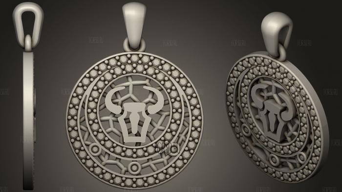 Jewelry Taurus Zodiac Children Pendant2 stl model for CNC