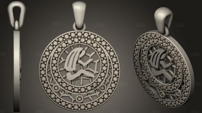 Jewelry Virgo Zodiac Children Pendant2 stl model for CNC