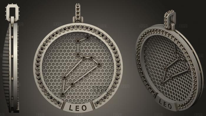 Leo Zodiac Constellation Pendant stl model for CNC
