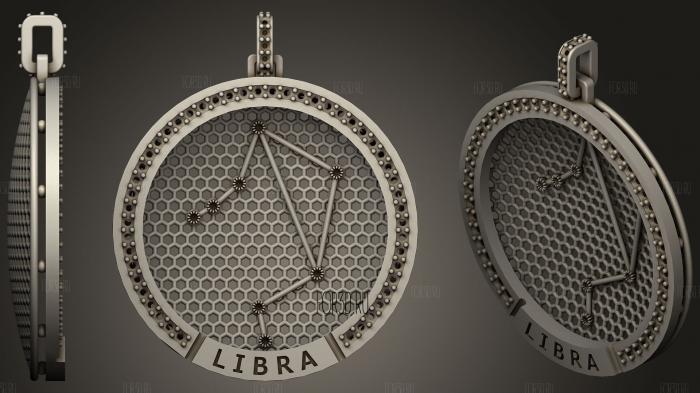 Libra Zodiac Constellation Pendant stl model for CNC