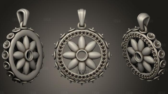 Pearl Pendant With Diamonds2 stl model for CNC