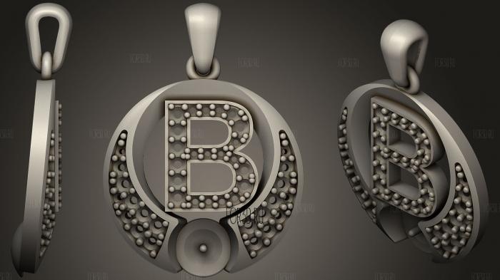 Pearl Pendant with Letter B
