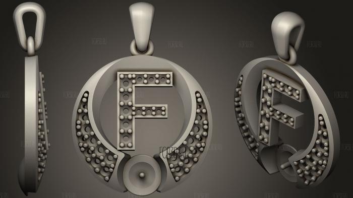 Pearl Pendant with Letter F