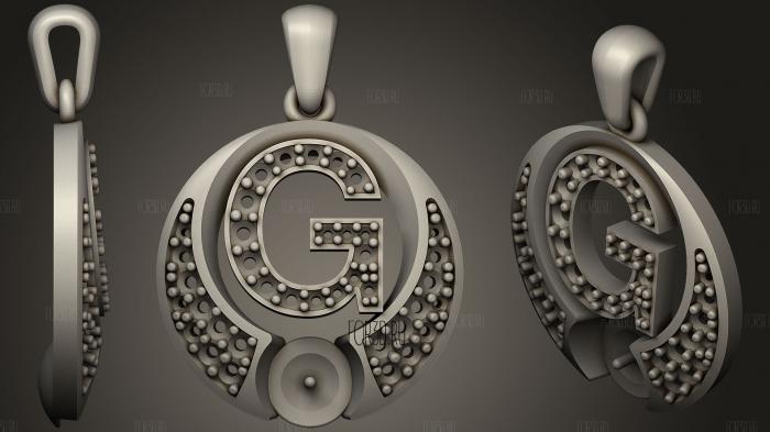 Pearl Pendant with Letter G 3d stl модель для ЧПУ