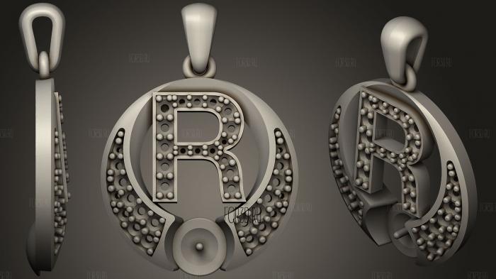 Pearl Pendant with Letter R