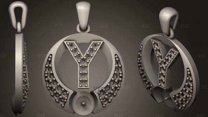 Pearl Pendant with Letter Y