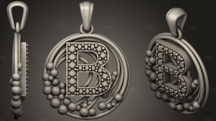 Pendant With Letter B stl model for CNC