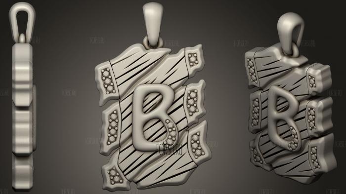 Pendant With Letter B5 stl model for CNC