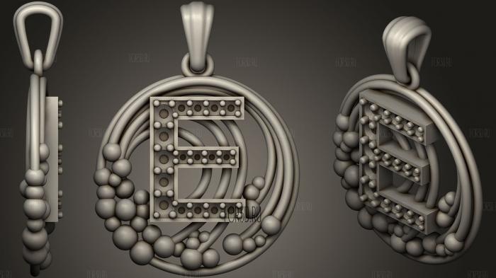 Pendant With Letter E6 3d stl модель для ЧПУ