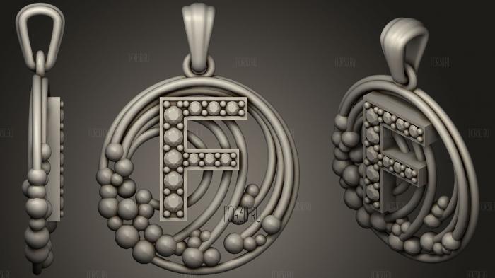 Pendant With Letter F 3d stl модель для ЧПУ