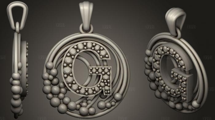 Pendant With Letter G 3d stl модель для ЧПУ