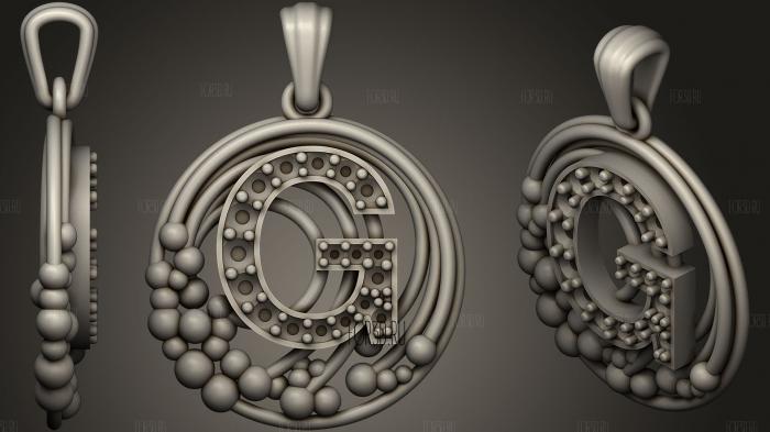 Pendant With Letter G8 stl model for CNC
