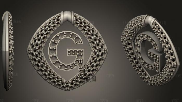 Pendant With Letter G17 stl model for CNC