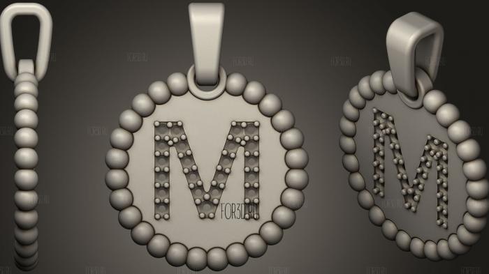 Pendant With Letter M80 stl model for CNC