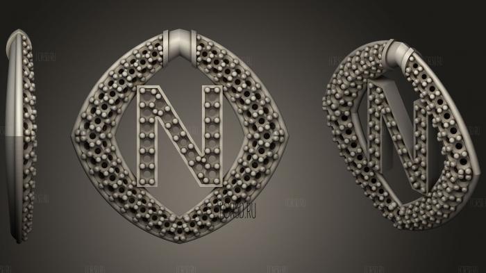 Pendant With Letter N26 stl model for CNC