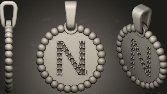 Pendant With Letter N81 stl model for CNC