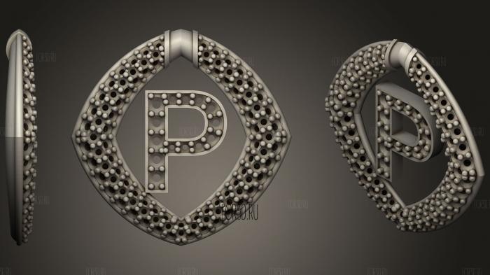 Pendant With Letter P30 stl model for CNC