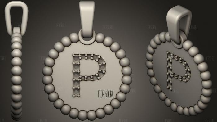 Pendant With Letter P83 3d stl модель для ЧПУ