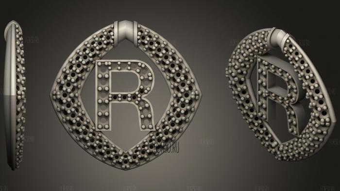 Pendant With Letter R33 stl model for CNC