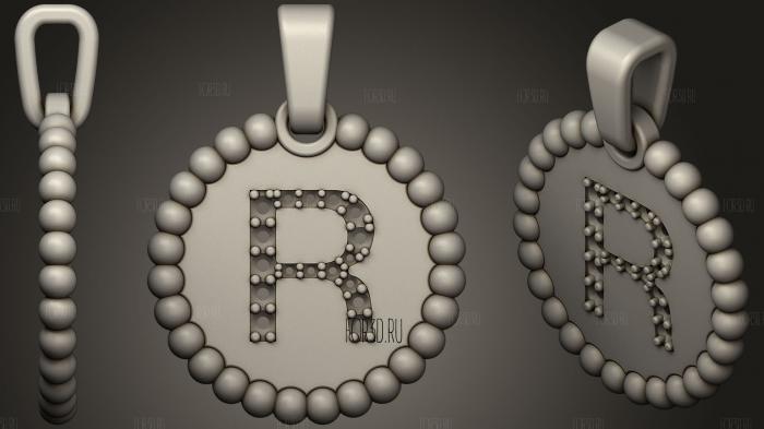 Pendant With Letter R85 stl model for CNC