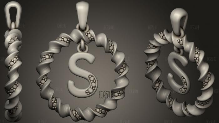 Pendant With Letter S stl model for CNC