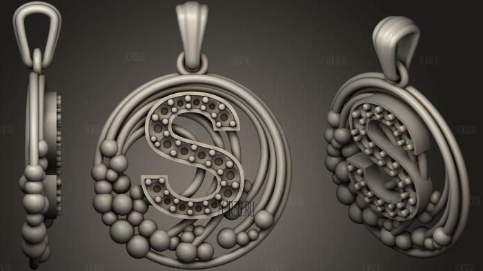 Pendant With Letter S18 stl model for CNC
