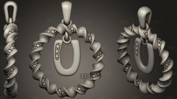 Pendant With Letter U stl model for CNC