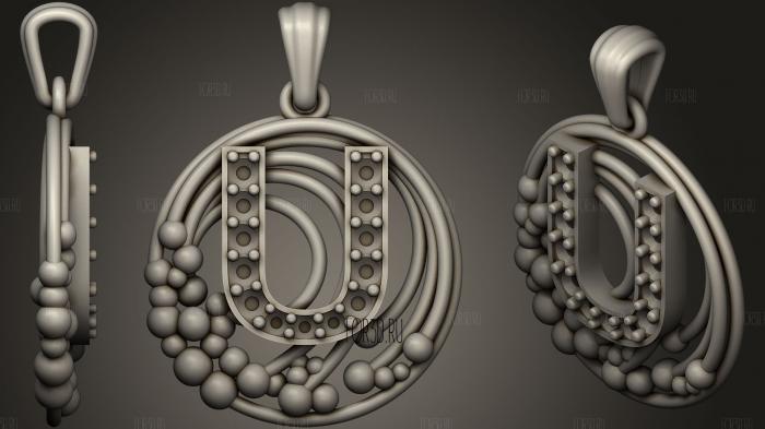 Pendant With Letter U20 stl model for CNC