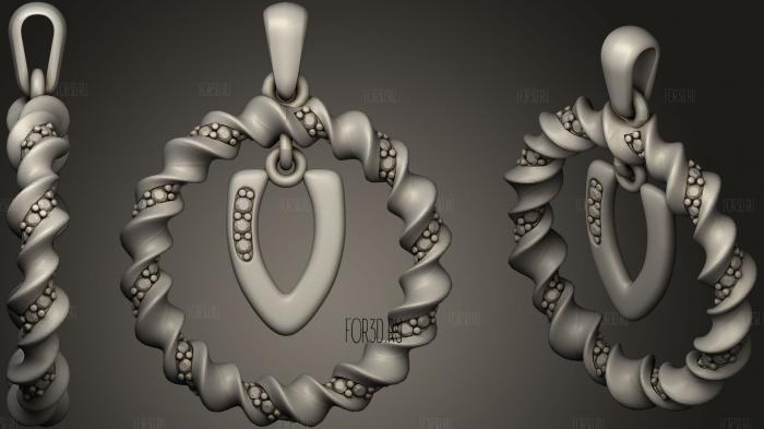 Pendant With Letter V 3d stl модель для ЧПУ