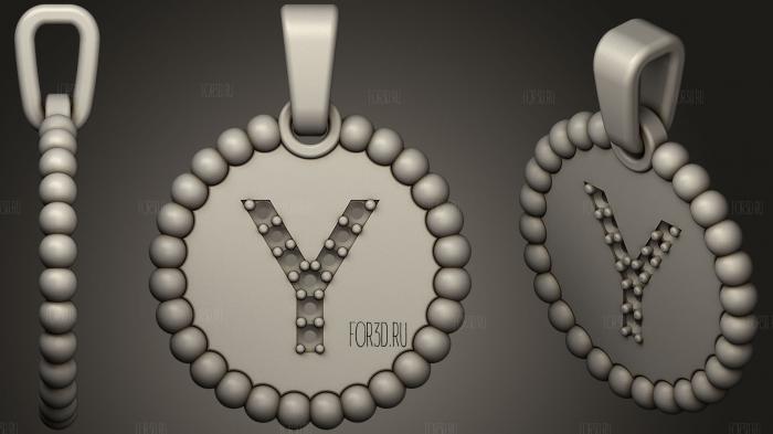 Pendant With Letter Y40 stl model for CNC