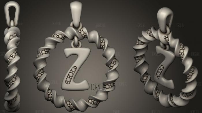 Pendant With Letter Z stl model for CNC