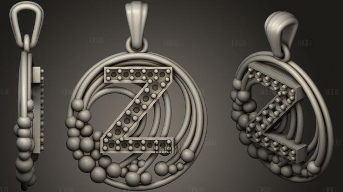 Pendant With Letter Z24 stl model for CNC