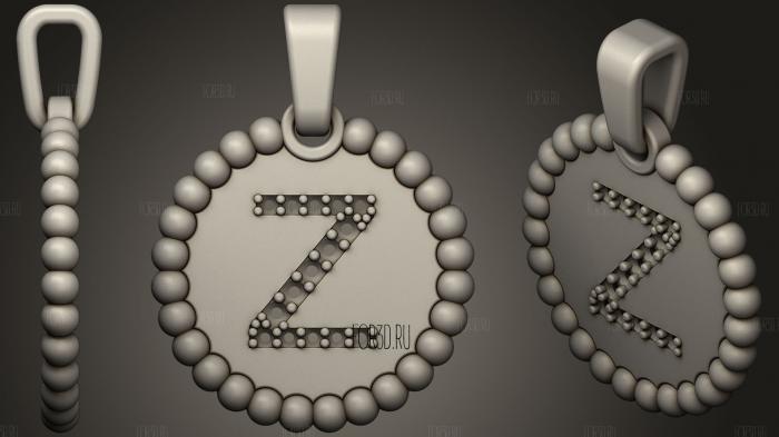 Pendant With Letter Z91 stl model for CNC