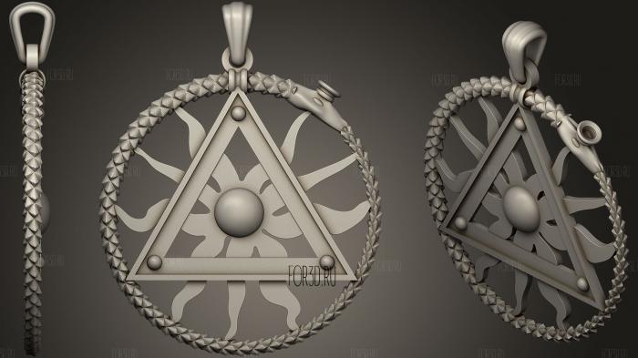 Pendant With Masonic Snake3 stl model for CNC
