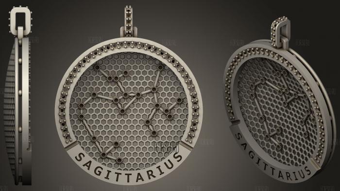 Sagittarius Zodiac Constellation Pendant stl model for CNC