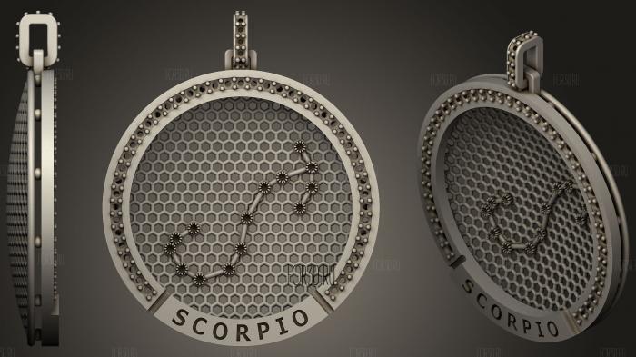 Scorpio Zodiac Constellation Pendant stl model for CNC