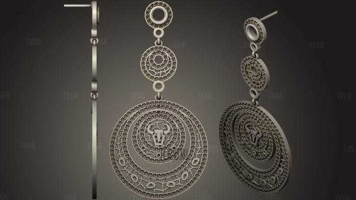 Taurus Zodiac Earrings 3d stl модель для ЧПУ