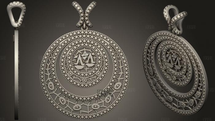 Womens Libra Zodiac Pendant stl model for CNC