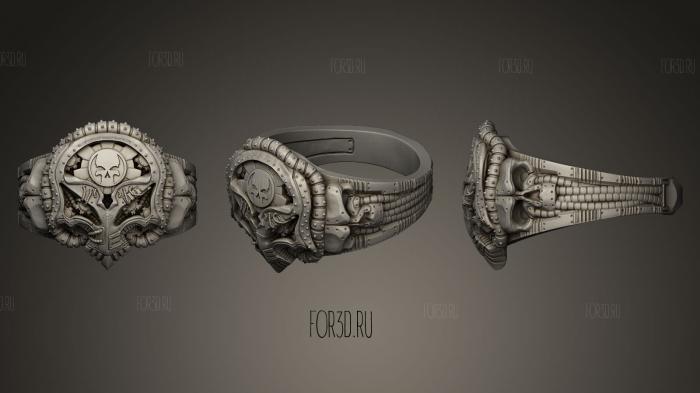 Steampunk Skull Ring stl model for CNC