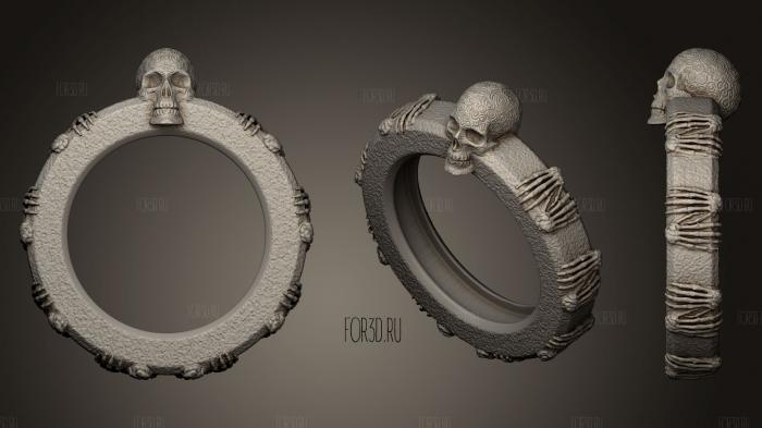 Jewelry Skull Ring stl model for CNC