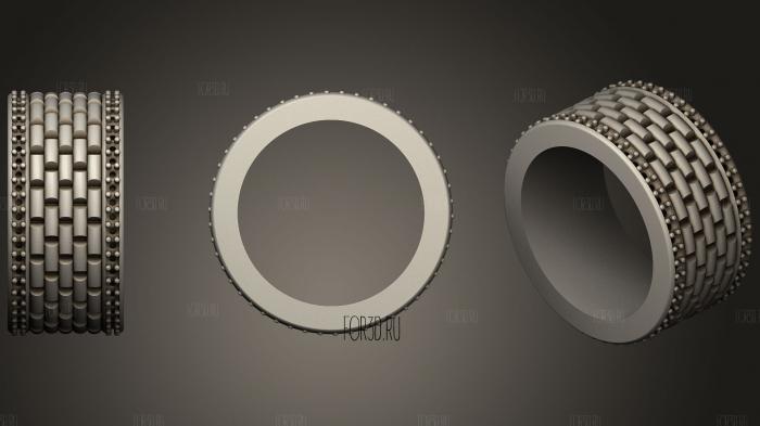 3D Wedding Ring With Diamonds stl model for CNC